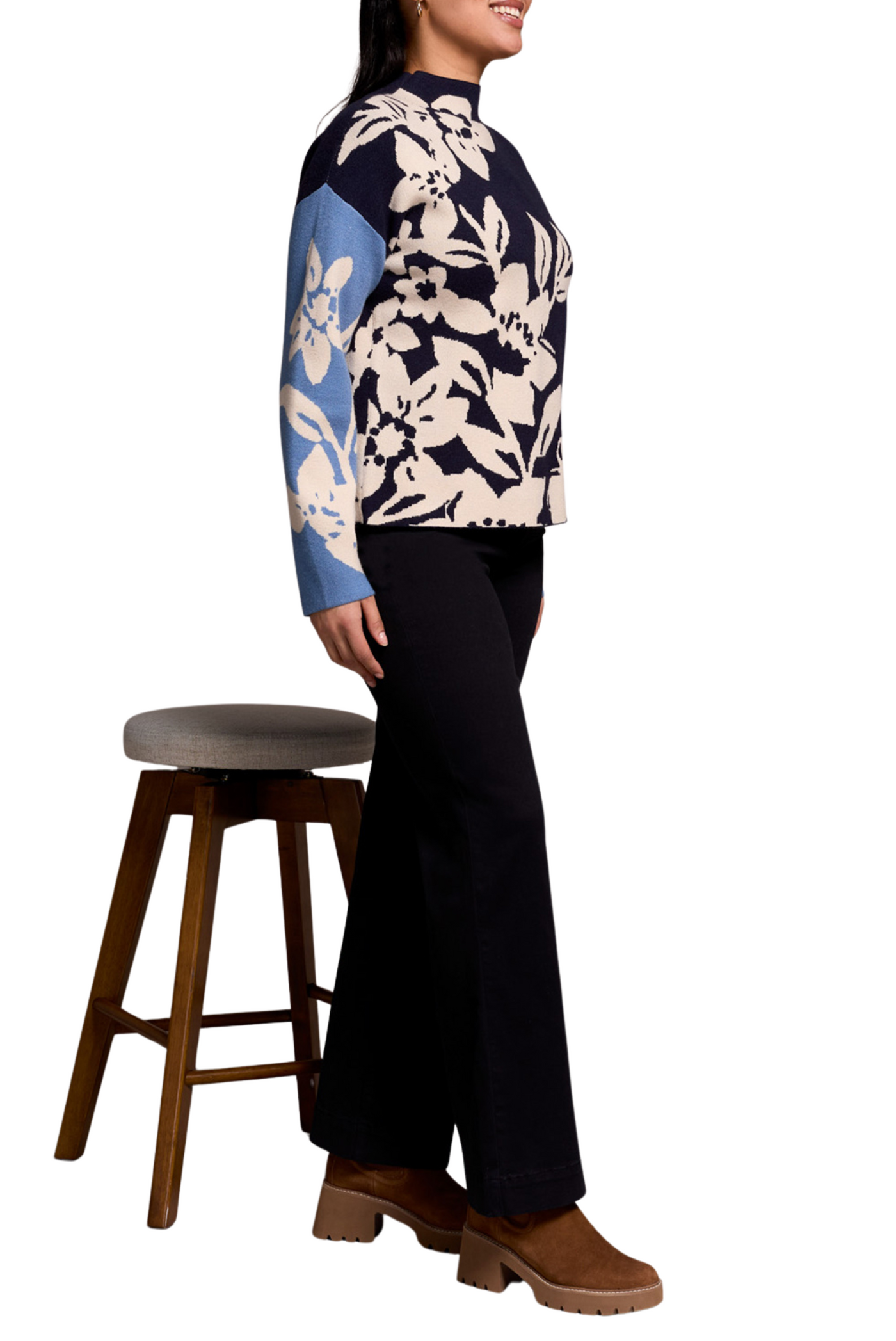 Long Sleeve Funnel Neck Sweater
