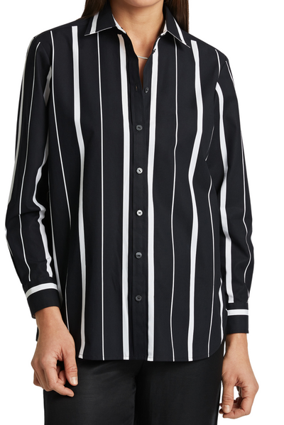 Boyfriend Black & White Stripe Shirt