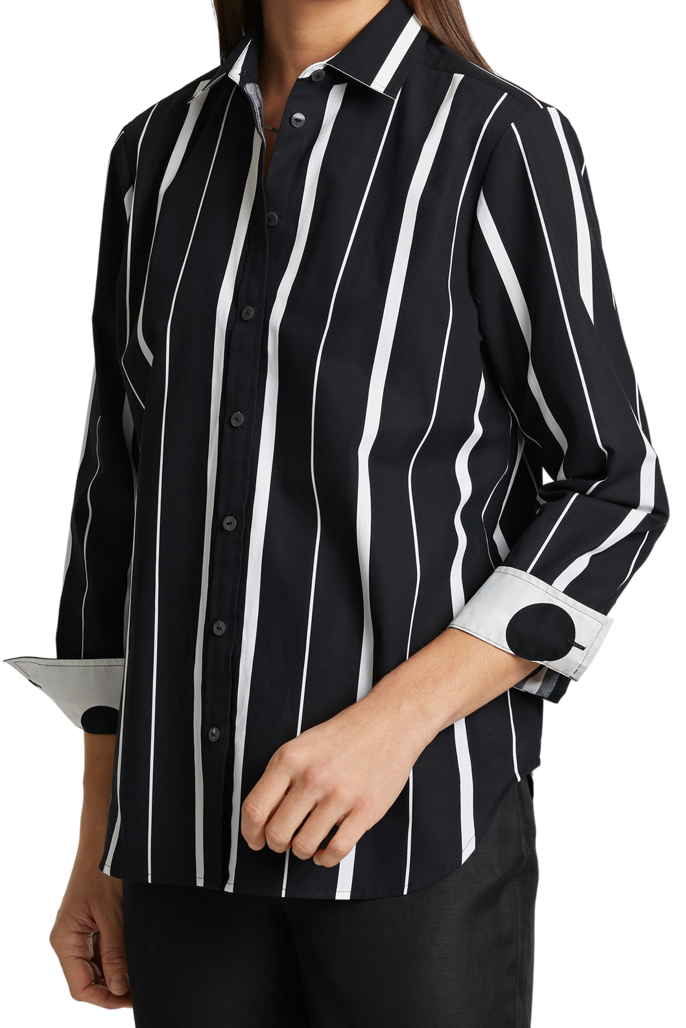 Boyfriend Black & White Stripe Shirt