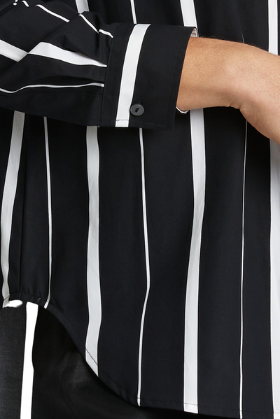 Boyfriend Black & White Stripe Shirt