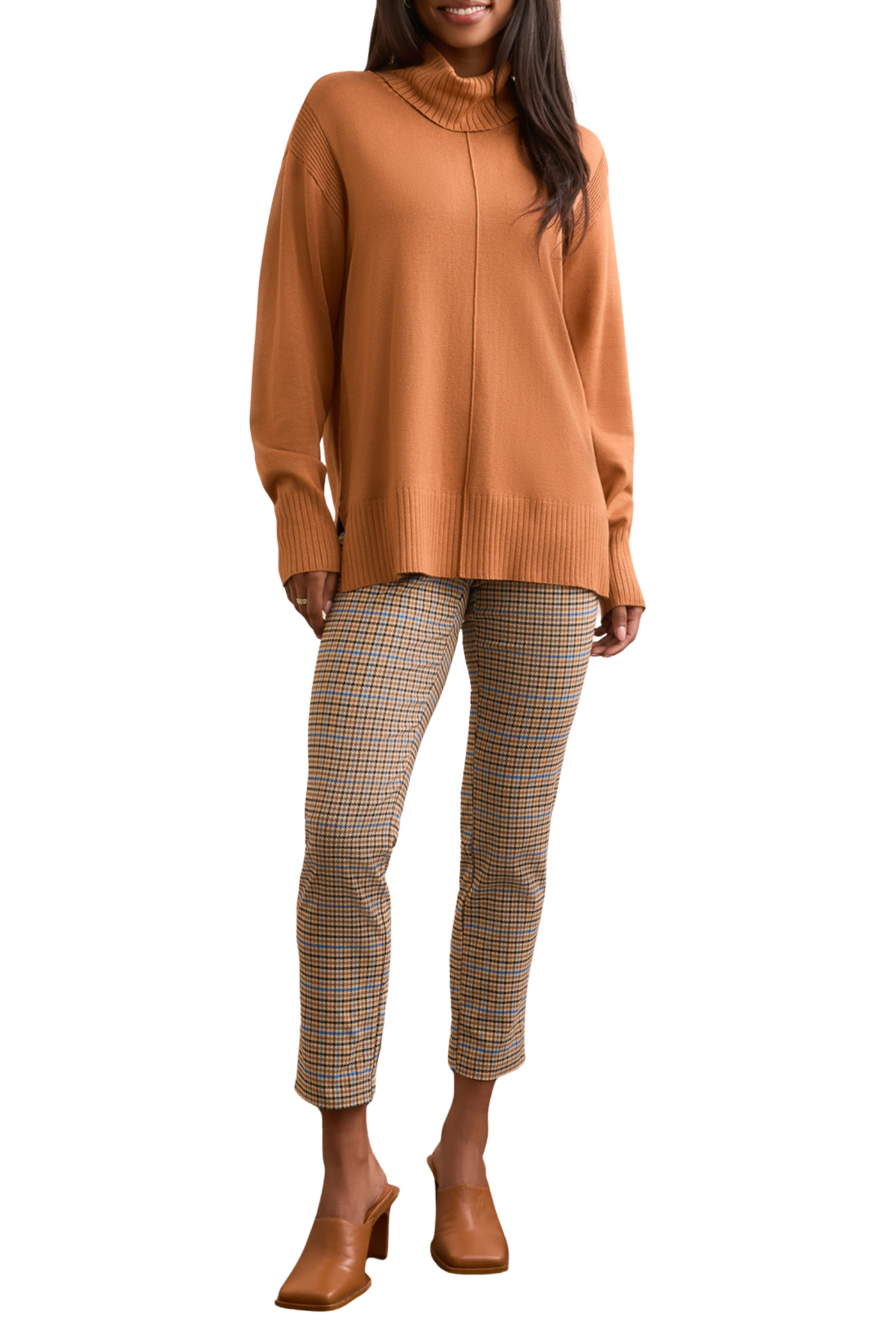 Drop Shoulder Turtle Neck
