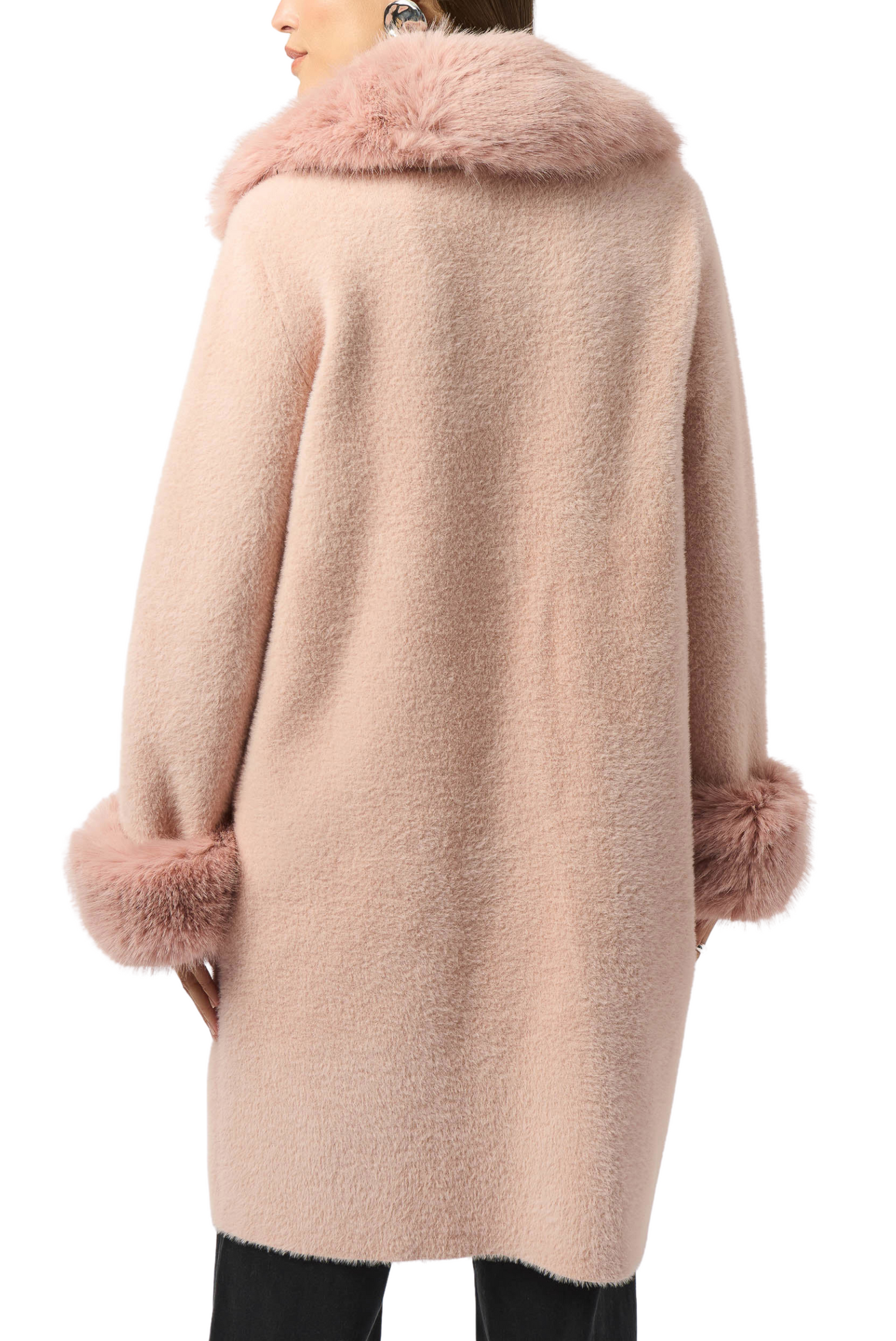 Faux Fur Sweater Coat