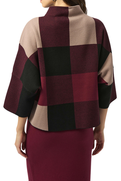 Plaid Jacquard Sweater Knit Top