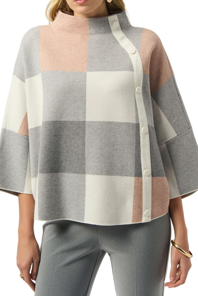 Plaid Jacquard Sweater Knit Top