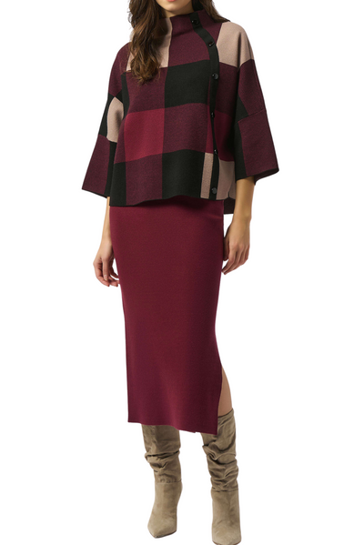 Plaid Jacquard Sweater Knit Top