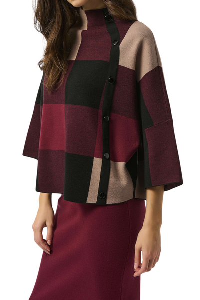 Plaid Jacquard Sweater Knit Top