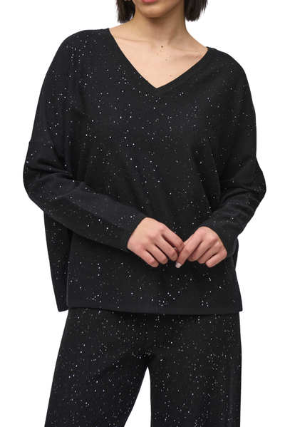 Sequined Sweater Knit Boxy Top