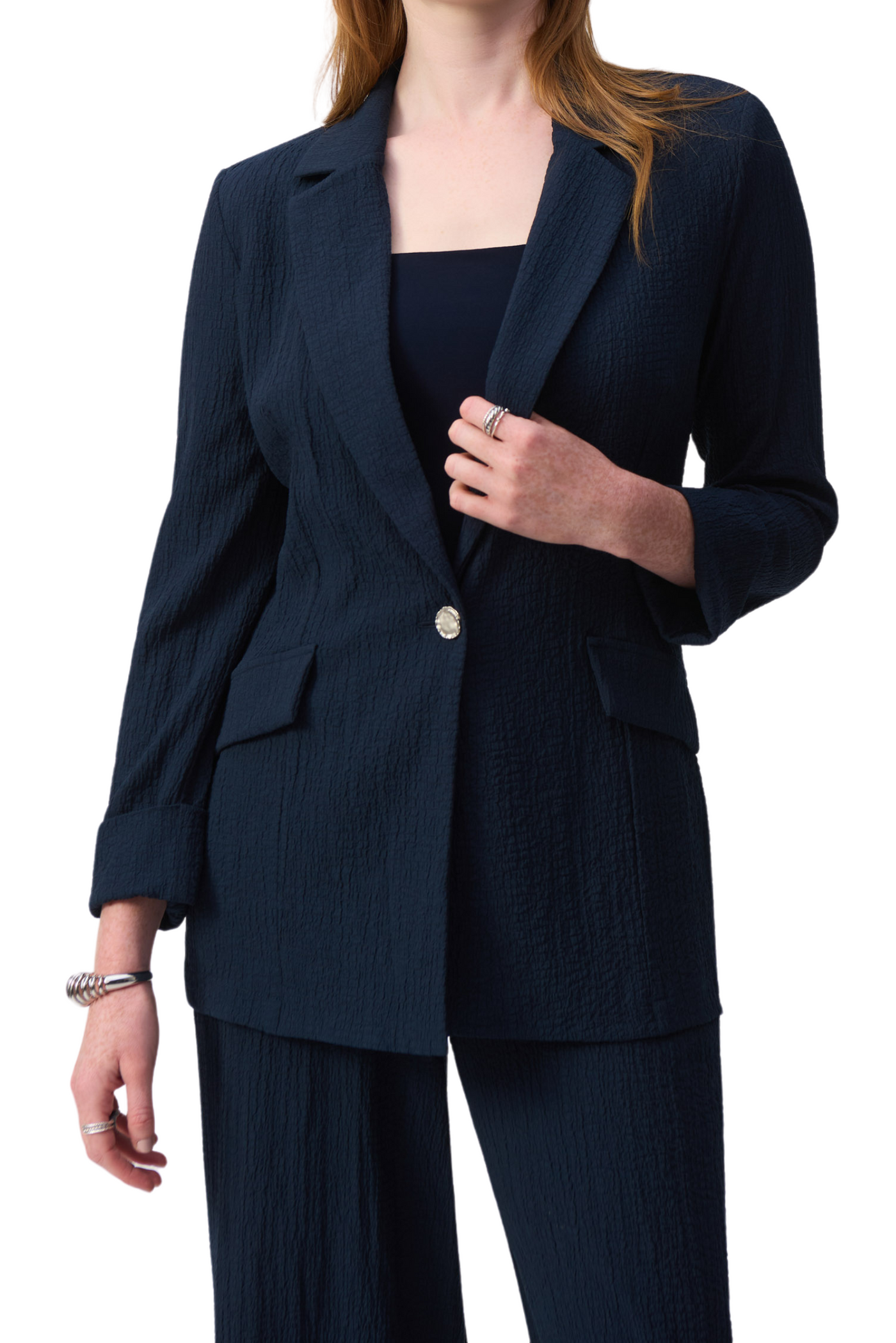 Seersucker Straight Blazer