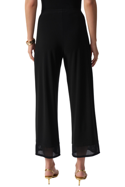 Silky Knit Culotte Pants With Mesh Detail