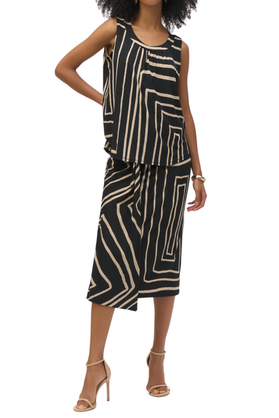 Silky Knit Geometric Print Sleeveless Top