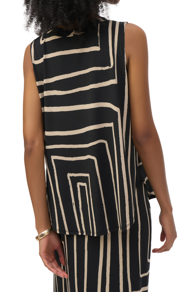 Silky Knit Geometric Print Sleeveless Top