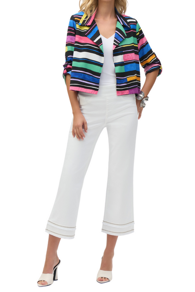 Stripe Print Boxy Blazer