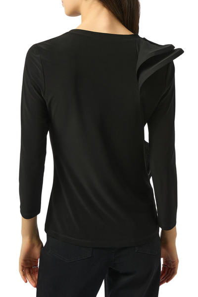 Silky Knit Fitted Ruffled Top