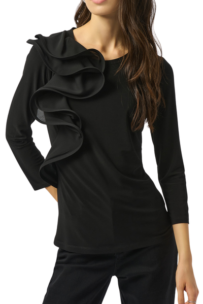 Silky Knit Fitted Ruffled Top