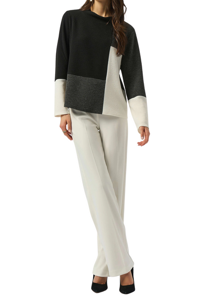 Jacquard Knit Colour-Block Boxy Top