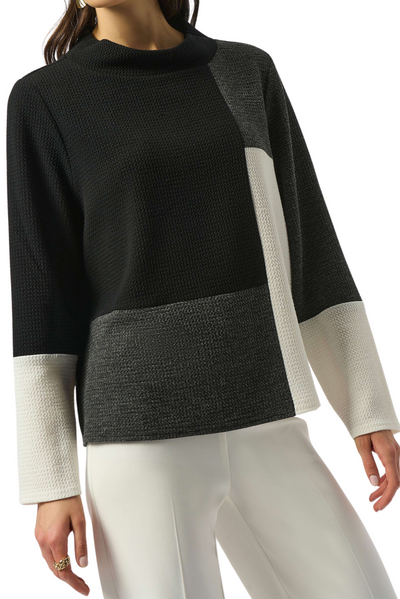 Jacquard Knit Colour-Block Boxy Top