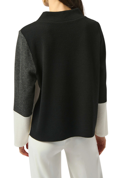 Jacquard Knit Colour-Block Boxy Top