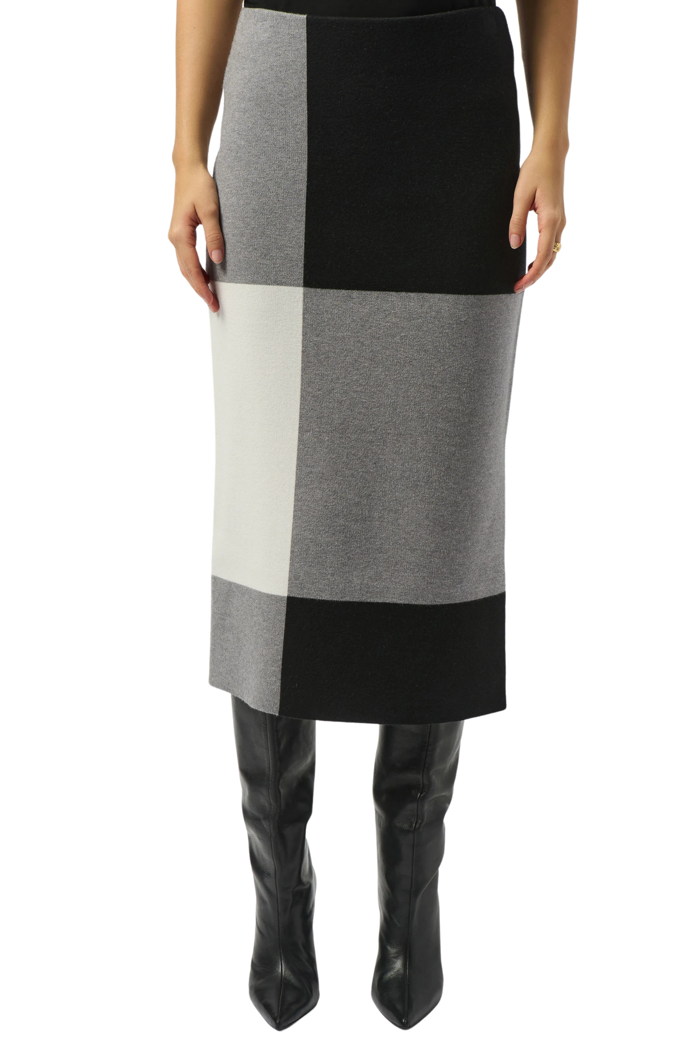 Jacquard Sweater Colour Block Skirt