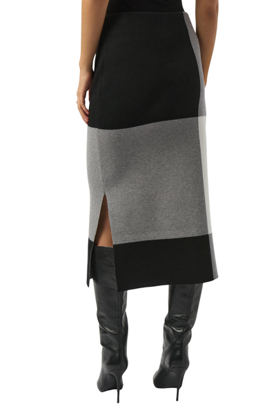 Jacquard Sweater Colour Block Skirt