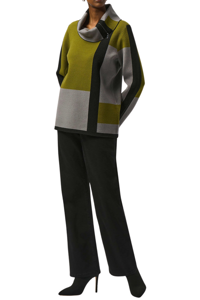 Jacquard Sweater Colour Block Pullover