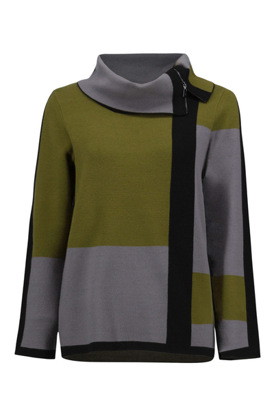 Jacquard Sweater Colour Block Pullover