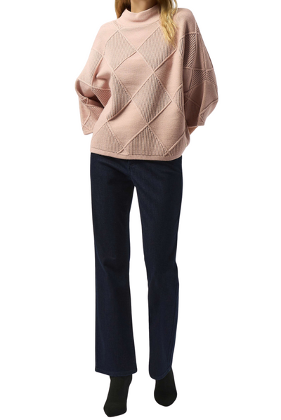 Textured Sweater Knit Mock Neck Pullover