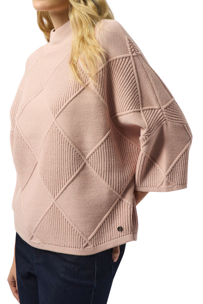 Textured Sweater Knit Mock Neck Pullover