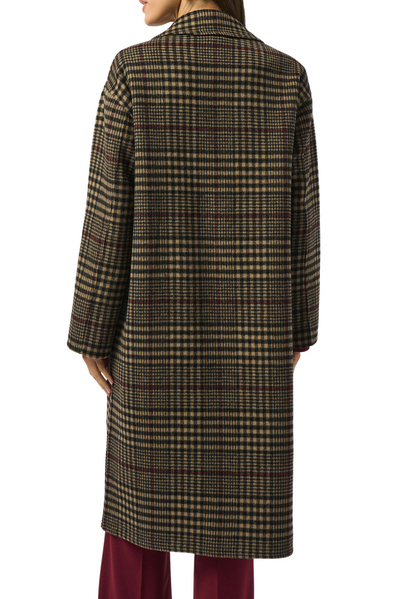Wool Blend Plaid Double-Faced Coat