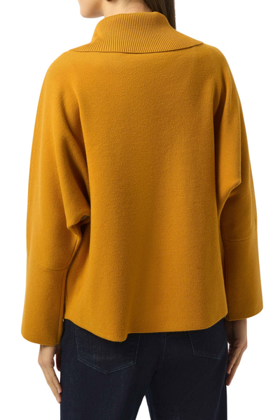 Sweater Knit Boxy Pullover With Zipped Collar