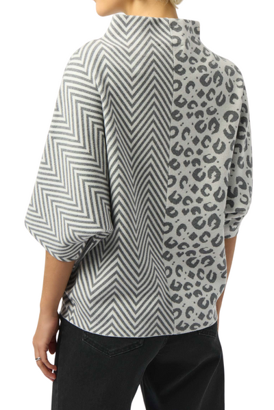 Jacquard Knit Mixed Print Boxy Sweater