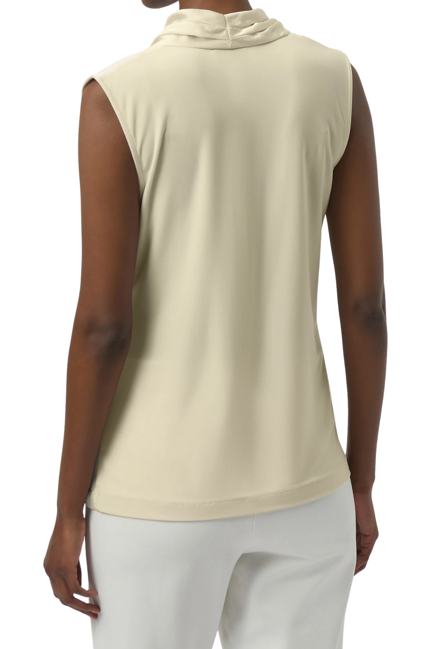 Recycled Satin & Silky Knit Sleeveless Wrap Top