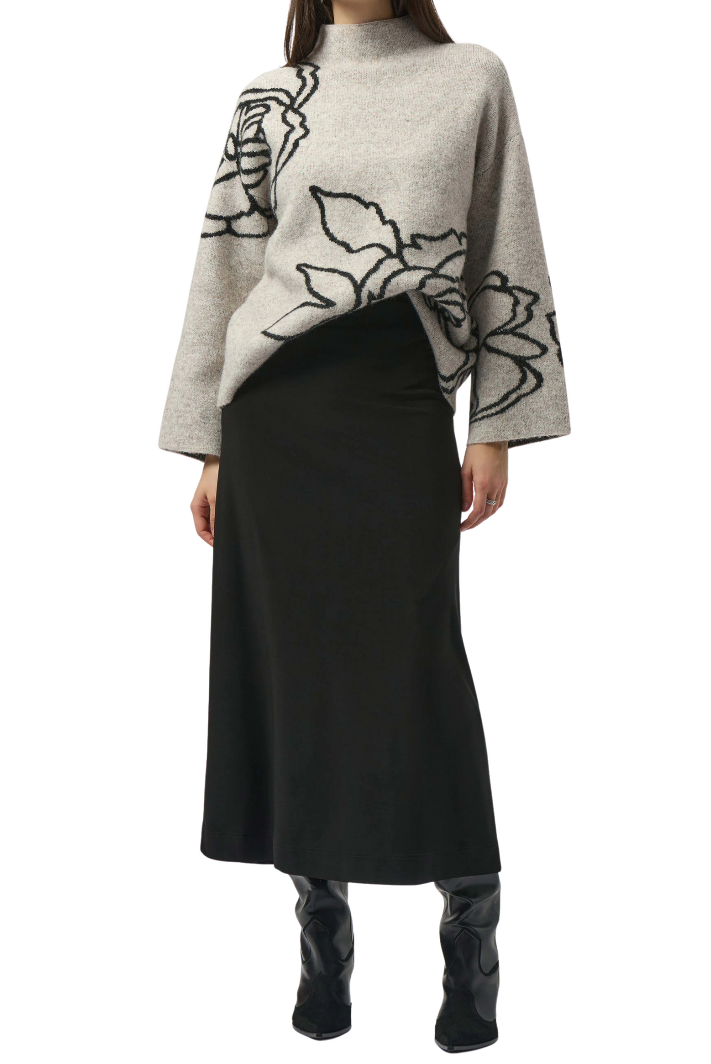 Sweater Knit Floral Print Pullover