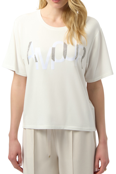 Amour Knit T-Shirt with Rhinestone Detail