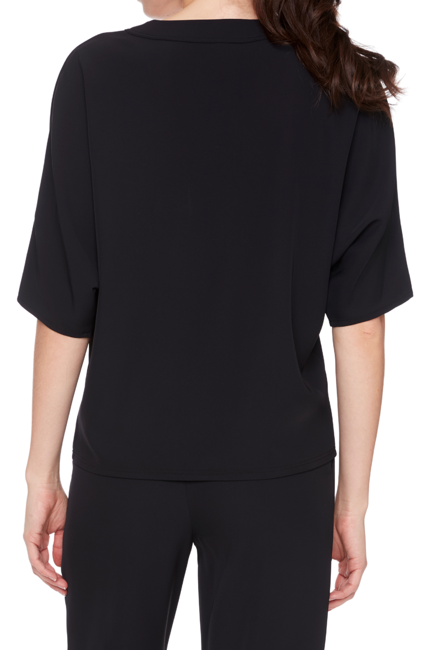 Solid Vegan Silk V-Neck T-Shirt