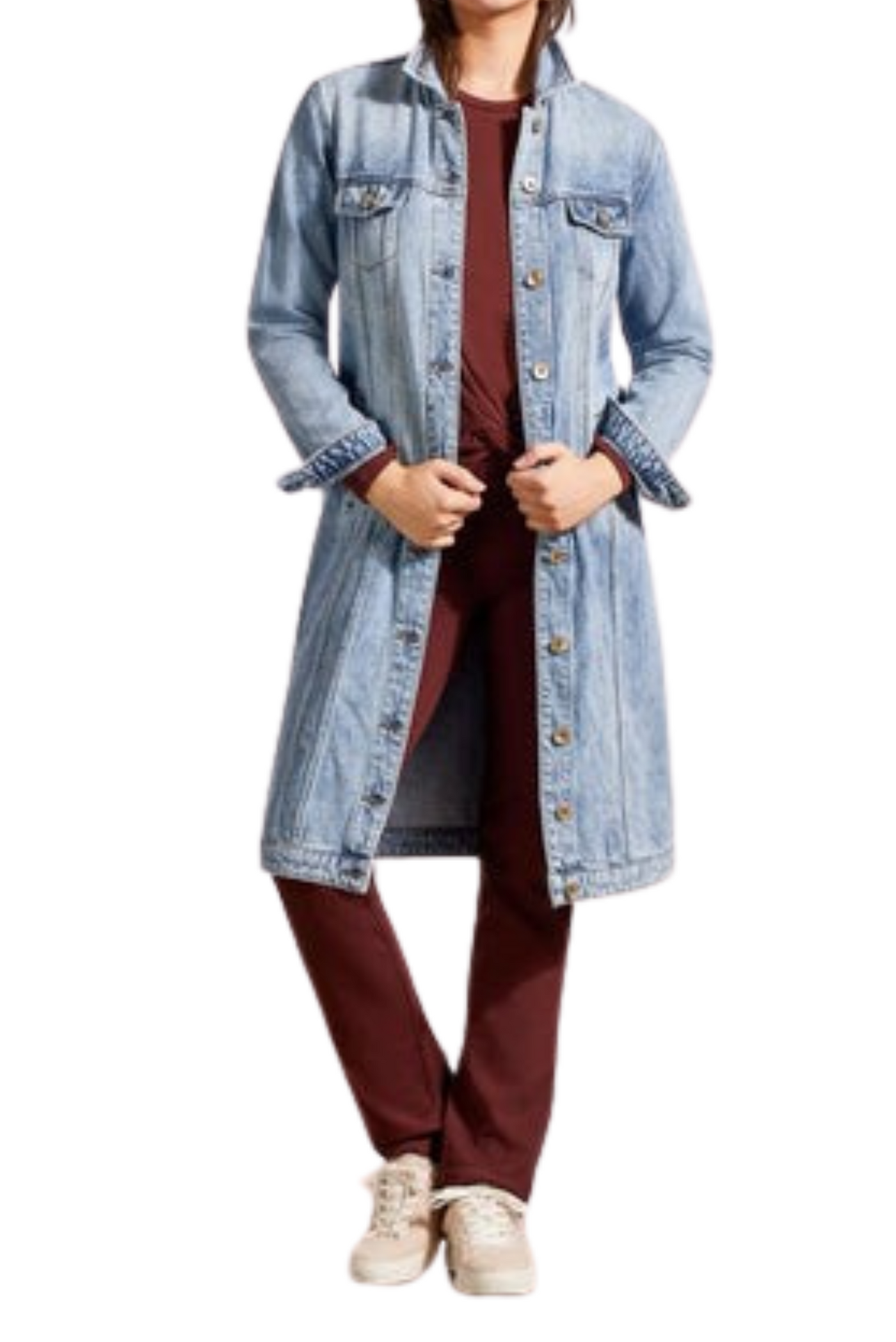 Long Denim Duster Jacket