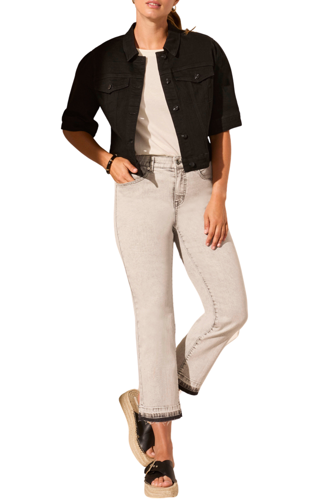 Elbow Sleeve Denim Jacket