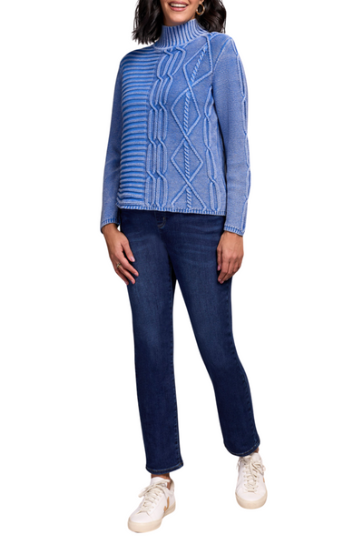 Vintage Washed Mocked Neck Sweater