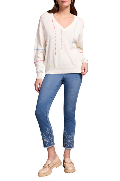 Stitching V-Neck Sweater