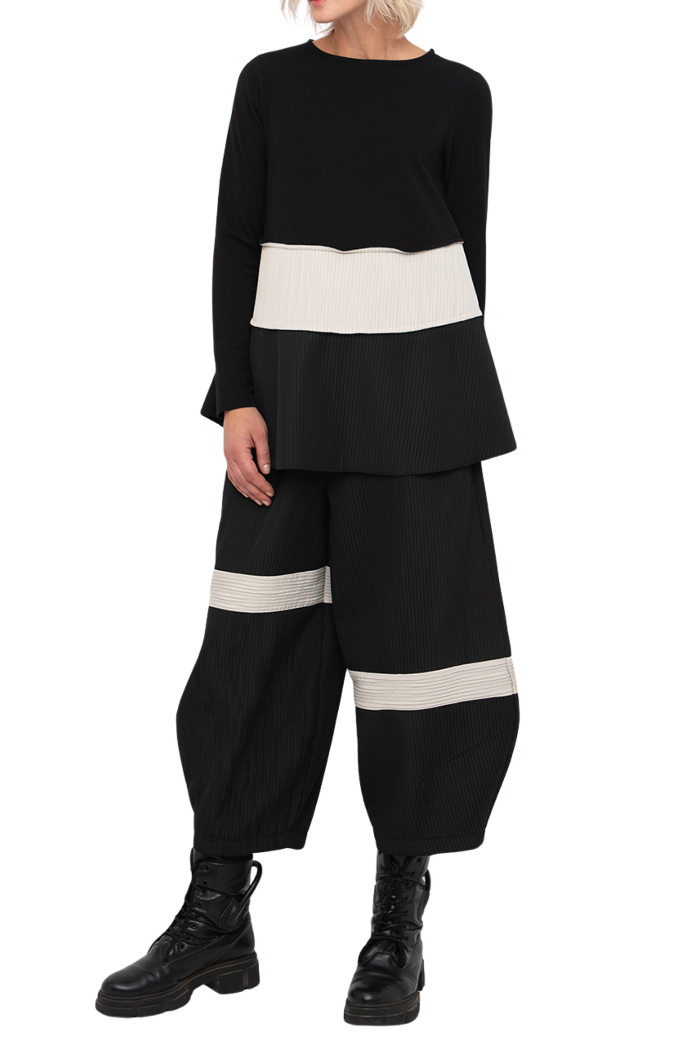 Jersey Crew Block Top