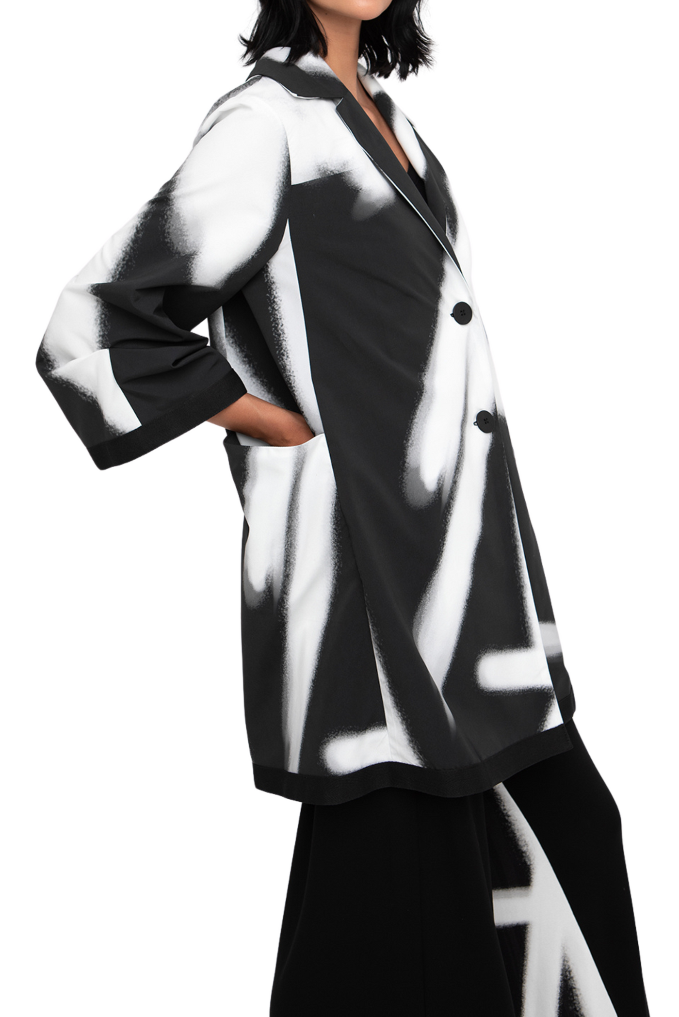 Oversized Allover Print Blazer