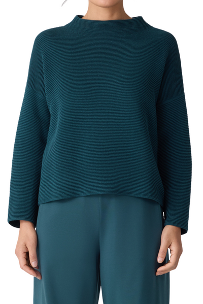 Peruvian Cotton Blend Funnel Neck Top