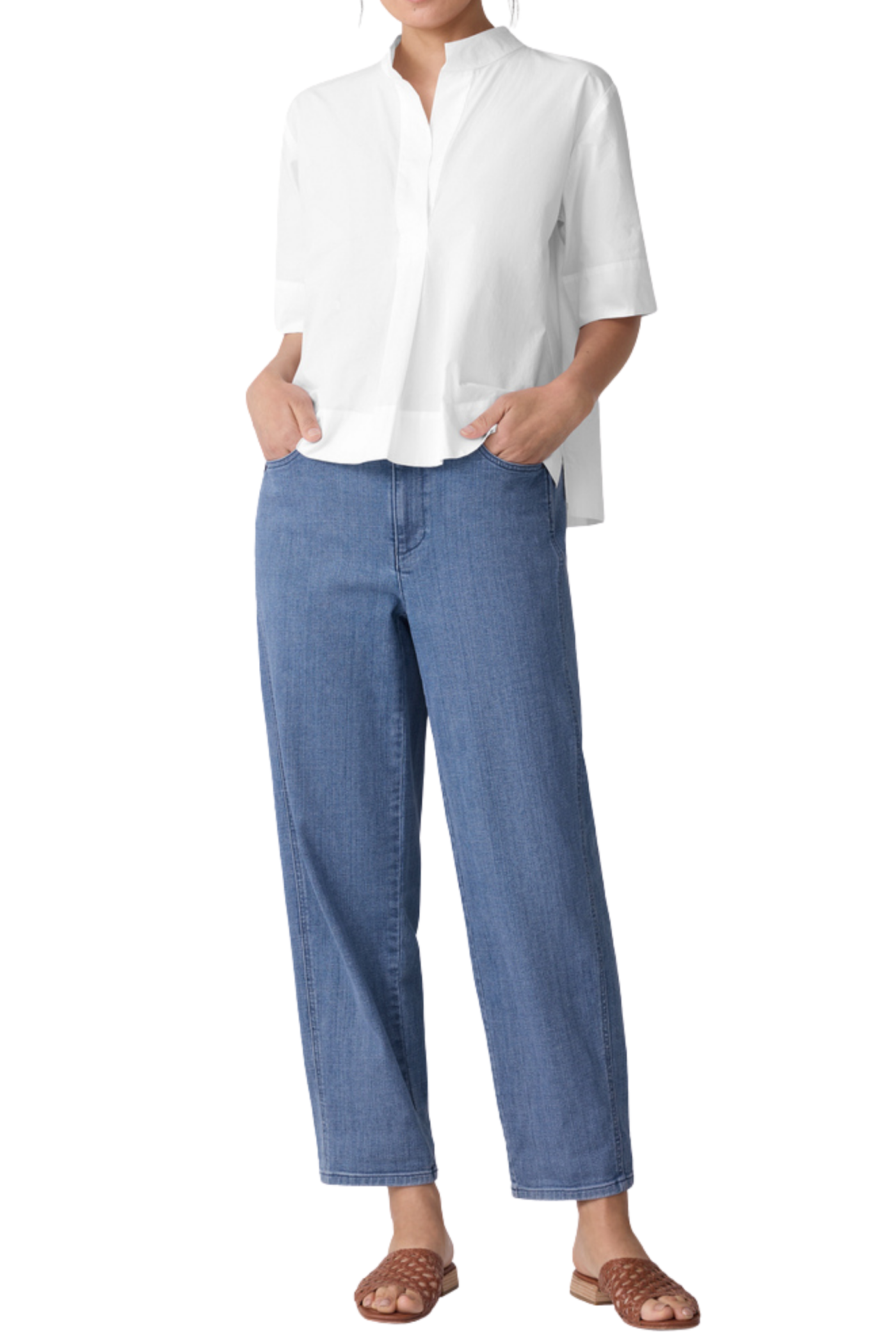 Cotton Stretch Denim Lantern Jean