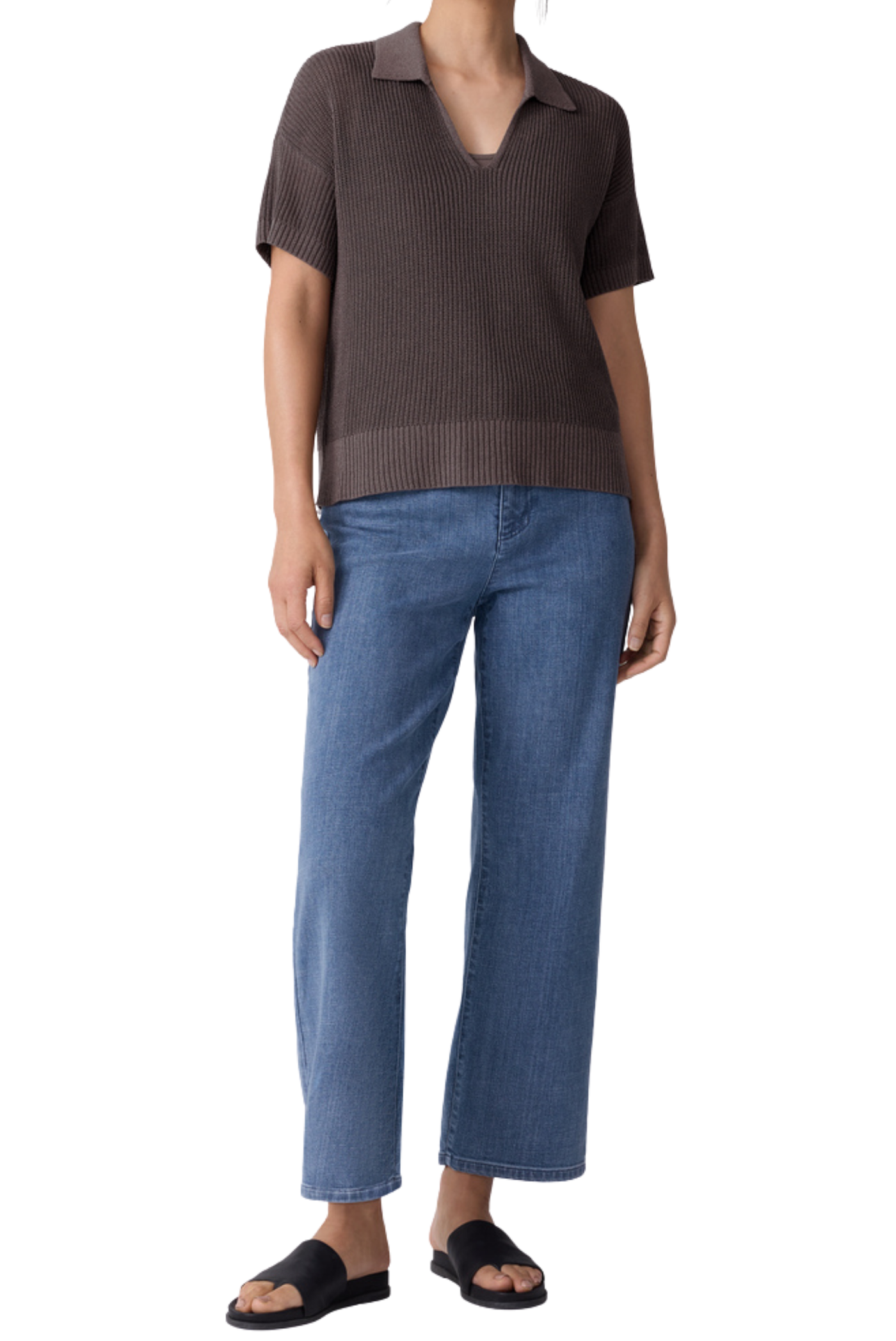 Cotton Stretch Denim Straight Jean