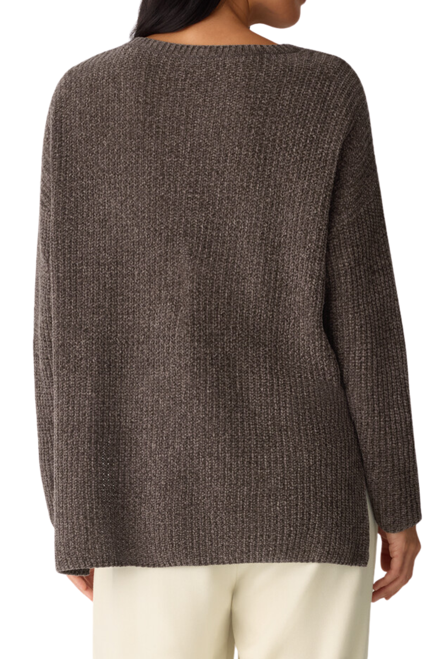 Chenille Blend Jewel Neck Top