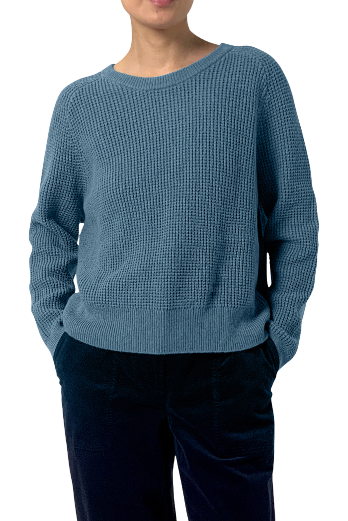 Cotton & Recycled Cashmere Crew Neck Sweater