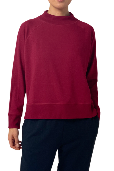 Cozy Brushed Terry Hug Mock Neck Top