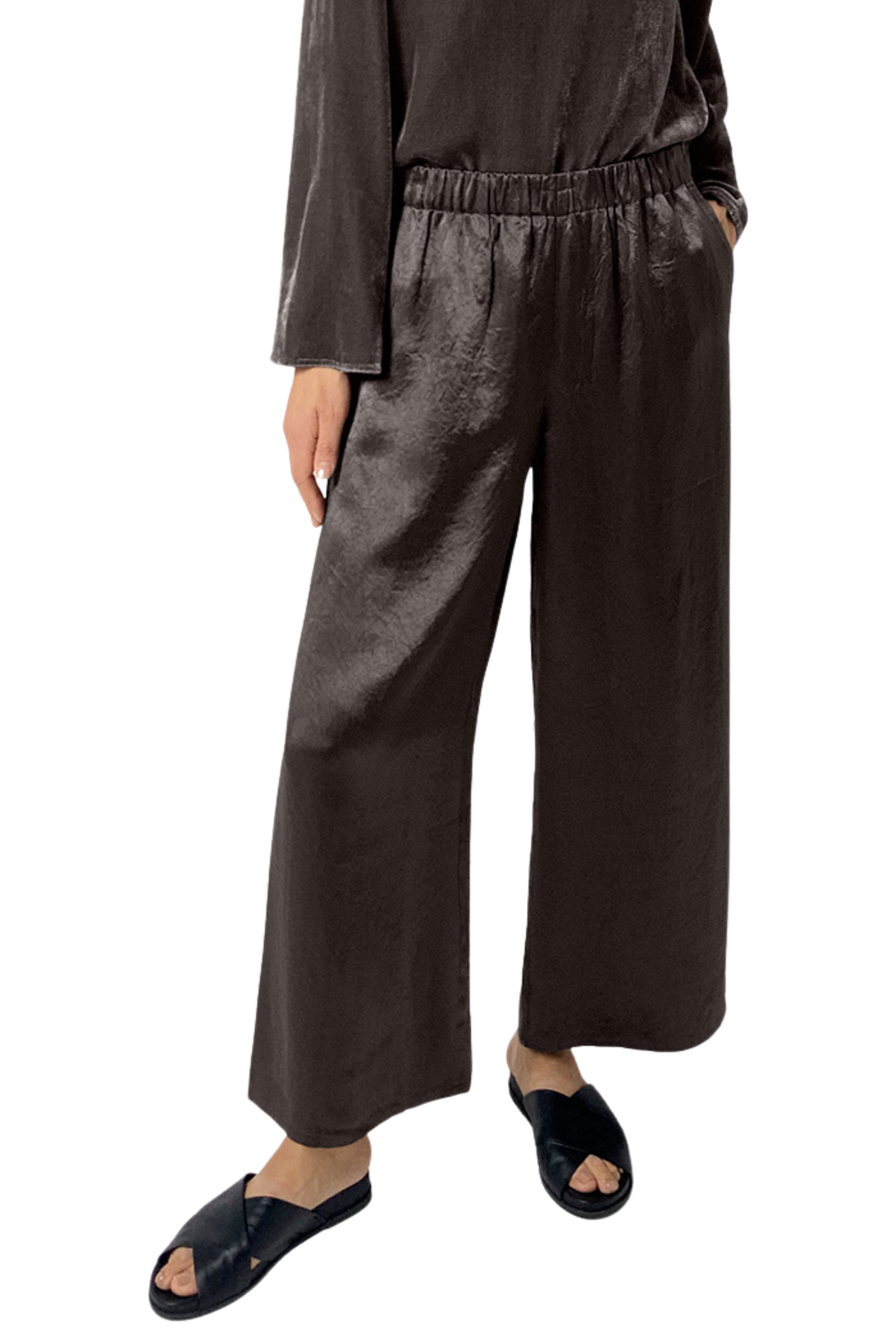 Textured Satin Pants