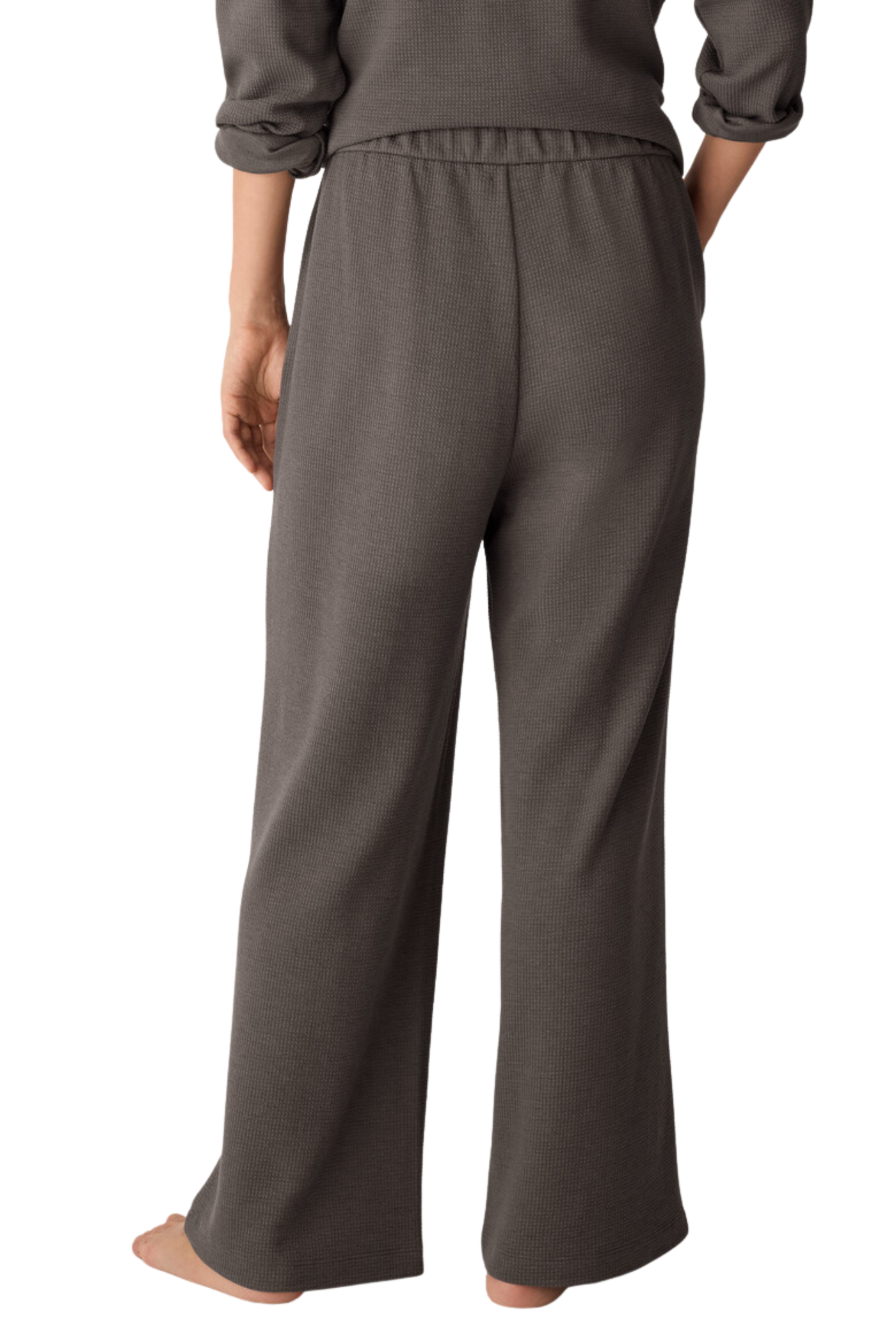 Waffle Cotton Wide-Leg Pant
