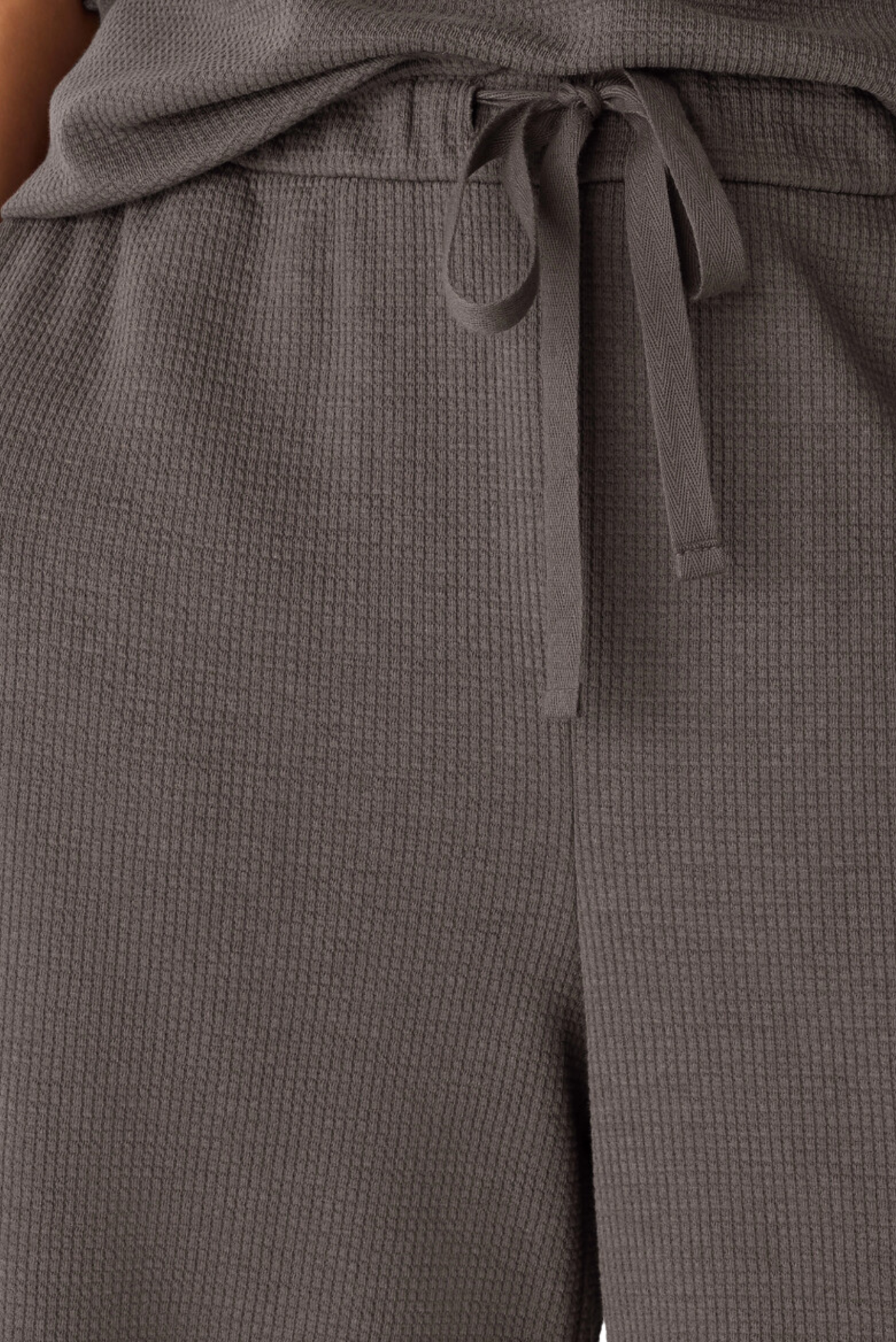 Waffle Cotton Wide-Leg Pant