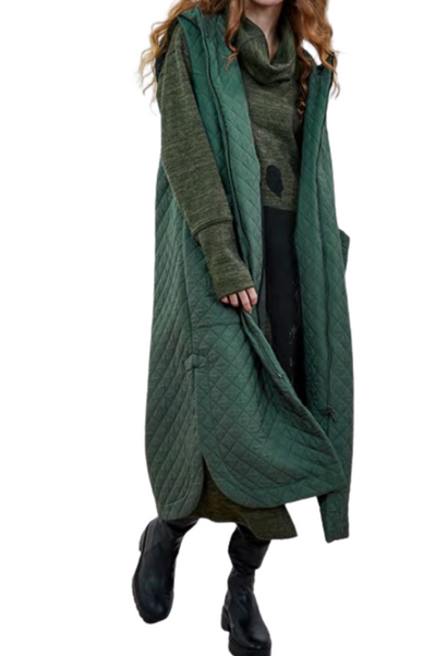 Taylor Quilt Front Zip Back Elastic Vest